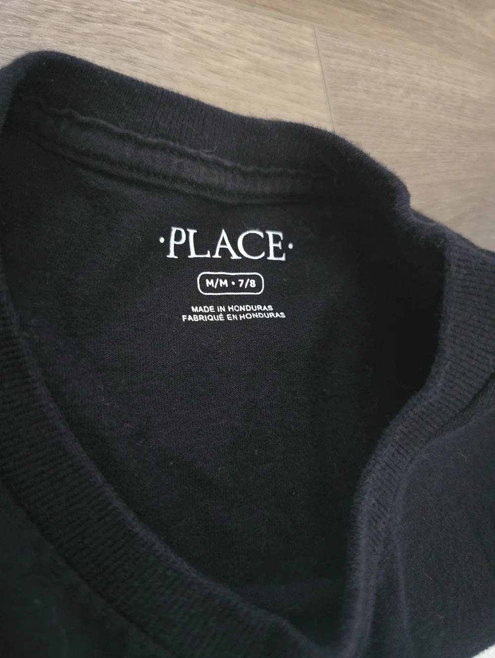 The Children's Place Black Tee with White 
